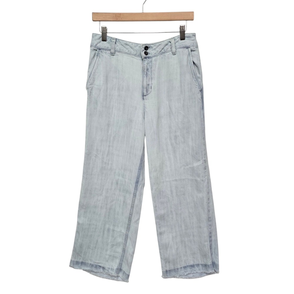 Bella Dahl Wide Leg Cropped Jeans Light Wash Denim Size 28